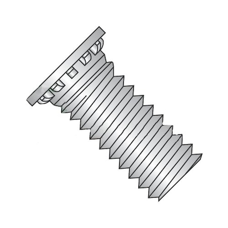 Newport Fasteners Self-Clinching Stud, 1/4"-20, 5/8", Self Clinching, Stainless Steel; 18-8, Plain Finish, 6000 PK 317049